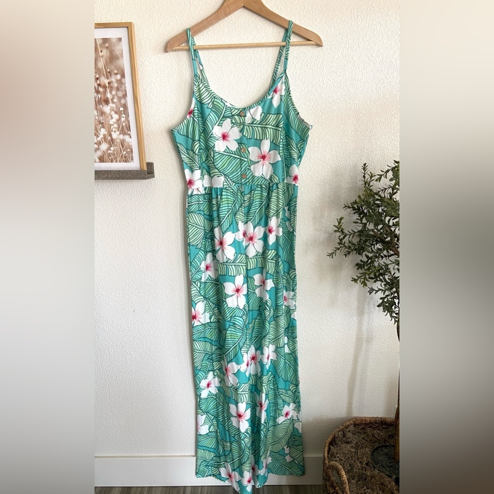 Green floral jumpsuit